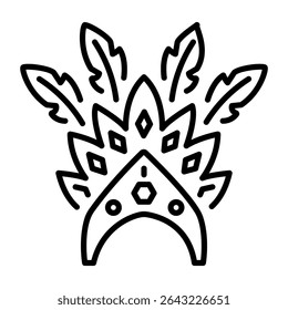 An outline style icon showing headdress