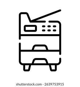 A outline style icon showing office copier machine