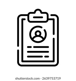 A outline style icon showing professional job resume