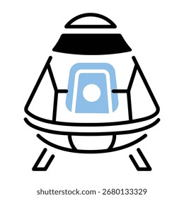 Un icono de estilo de contorno de la cápsula espacial 