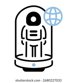 Ein Umrissstil-Symbol der Raumkapsel