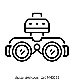 An outline style icon of specialized vision goggles