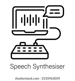 An outline style icon of speech synthesiser