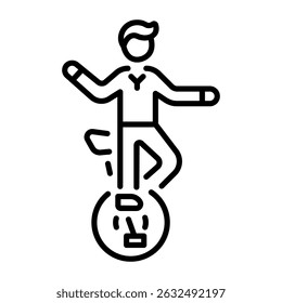 An outline style icon of stunt double
