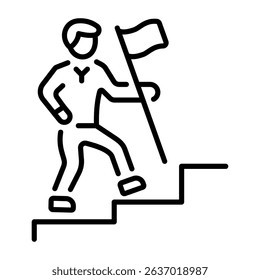 An outline style icon of successful