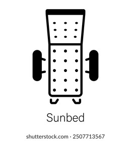 An outline style icon of sunbed 