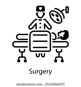 An outline style icon of surgery 