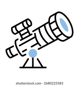 Un icono de estilo de contorno del telescopio

