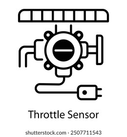 Outline style icon of throttle sensor 