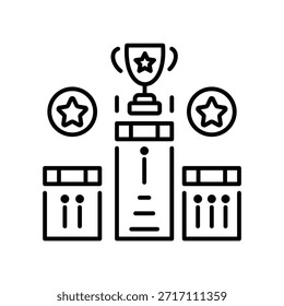 Un icono de estilo de contorno de la pantalla de trofeos