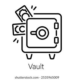 An outline style icon of vault 