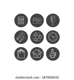 Outline Style Icon Vector Pack Nummer zwei