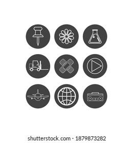 Outline Style Icon Vector Pack Number Seven