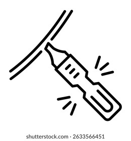 An outline style icon of voltage tester