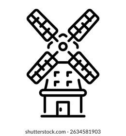 An outline style icon of windmill