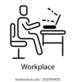 Um ícone de estilo de estrutura de tópicos do local de trabalho 