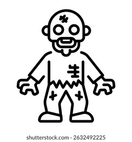 Um ícone de estilo de estrutura de tópicos de zumbi