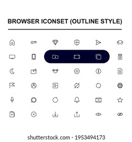 Outline style icons for browser apps and your website