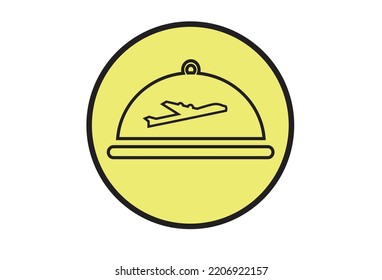 Outline style of In-flight meal Icon. Editable Clip Art.