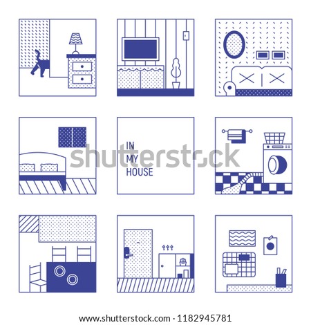 Similar – Image, Stock Photo Graphic kitchen section