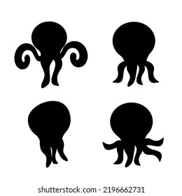 Outline style octopus. Vector illustration