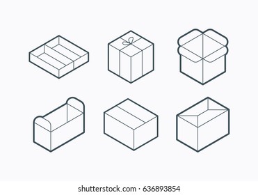 Outline Style Packaging Icon. Blank packaging icon. simple packaging icon or symbol