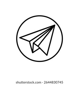    Outline style paper airplane icon 