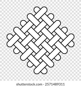 Outline style pattern of interlacing threads, symbolizing fabric texture and weaving techniques