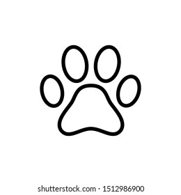 Outline style of paw print icon vector