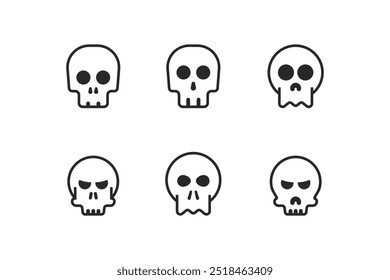 outline style skull icon vector