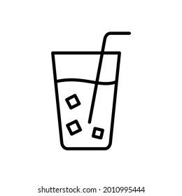 outline style soft drink icon illustration