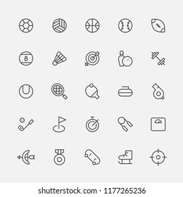 Outline style sports icons set. flat design 
 vector graphic illustration