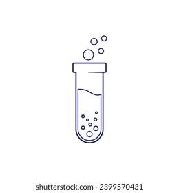 Outline Style Test Tube object laboratory simple science logo, Consider incorporating a stylized, clean and minimalist design