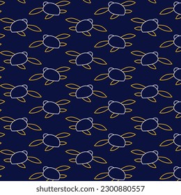 Outline style turtle pattern with combination white, yellow and blue color
