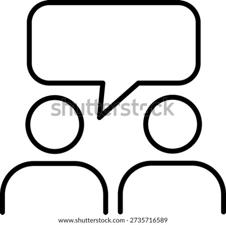 Outline style two people talking icon