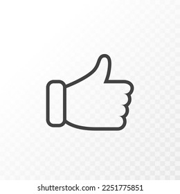 Outline style ui icons collection. Vector black linear illustration. Social media thumbs up like line symbol isolated on background. Design element.