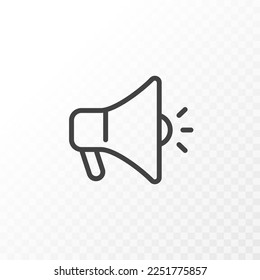 Outline style ui icons collection. Vector black linear illustration. Loud speaker and bullhorn marketing and attention line symbol isolated on background. Design element.