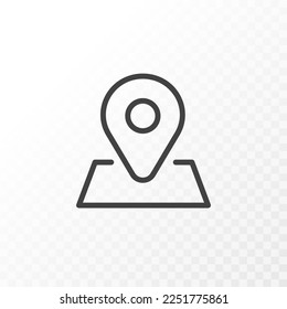 Outline style ui icons collection. Vector black linear illustration. Map pin destination, navigation and transportation line symbol isolated on background, Design element.