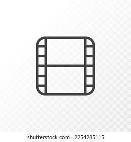 Outline style ui icons collection. Vector black linear illustration. Film strip technology and movie line symbol isolated on background. Design element.