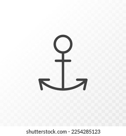 Outline style ui icons collection. Vector black linear illustration. Naval anchor marine and sea ship line symbol isolated on background. Design element.
