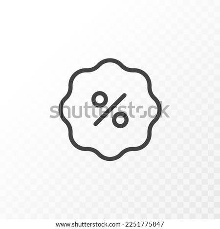 Outline style ui icons collection. Vector black linear illustration. Percentage discound marketing, retail and sale line symbol isolated on background, Design element.