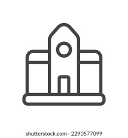 Outline style ui icons education and school class collection. Vector black linear illustration. School building symbol isolated on background. Design element for science, industry.