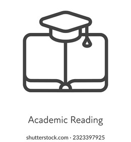 Outline style ui icons hard skill collection. Education and science. Vector black linear icon illustration. Academic reading book, graduate hat symbol isolated on white background. Design element