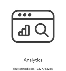 Outline style ui icons hard skill collection. Technology and finance business. Vector black linear icon illustration. Analytics chart in web browser symbol isolated on white background.