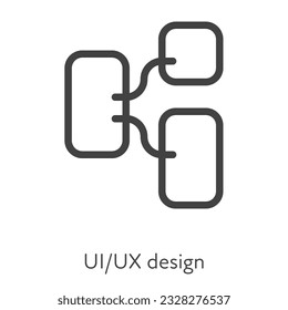 Outline style ui icons hard skill collection. Technology and business. Vector black linear icon illustration. UI and UX design and development symbol isolated on white background. Design element