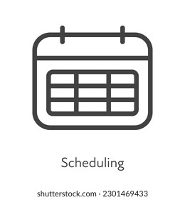 Estilo de esquema ui iconos de habilidad suave para la colección de negocios. Ilustración lineal negra del vector. Programación. Asignar el símbolo de administración de tiempo aislado. Diseño para la formación corporativa