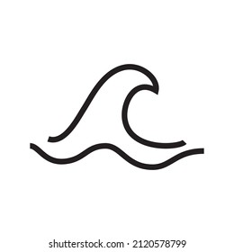 outline style wave, vector design template