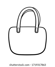 Outline style wide textile ecobag isolated illustration. White background, vector.