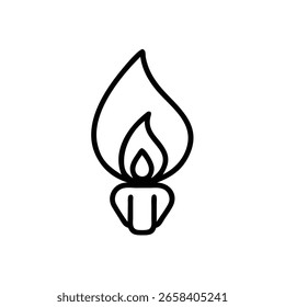 Ein stilisiertes Flammensymbol auf dem Feuer umreißen