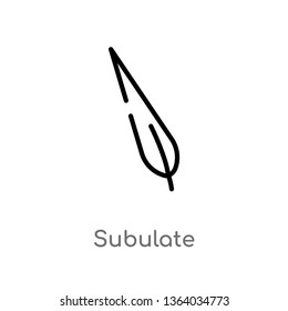 outline subulate vector icon. isolated black simple line element illustration from nature concept. editable vector stroke subulate icon on white background